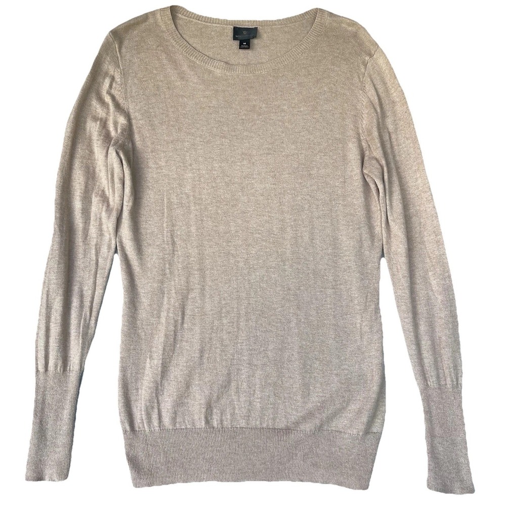 Worthington Top Womens Medium Tan Neutral Cotton Minimalist Capsule Wardrobe